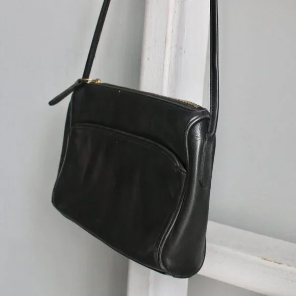 Coach Vintage 80's Black Crossbody Shoulder Crossbody Bag NO 0358-047 - Picture 4 of 7